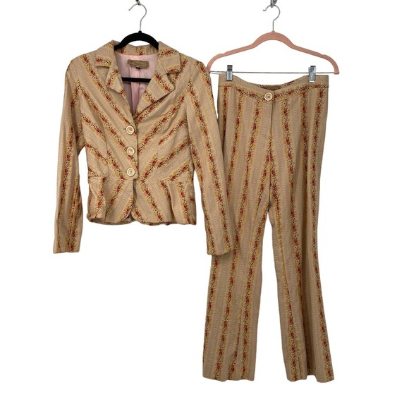 Wendy Hil Jackets & Blazers - WENDY Hil Matching Embroidered Pant Suit Y2K